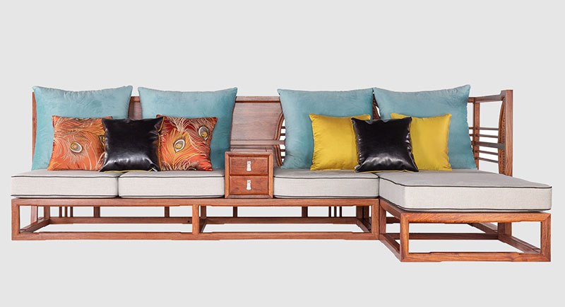 长宁中式家居装修实木沙发组合家具效果图
